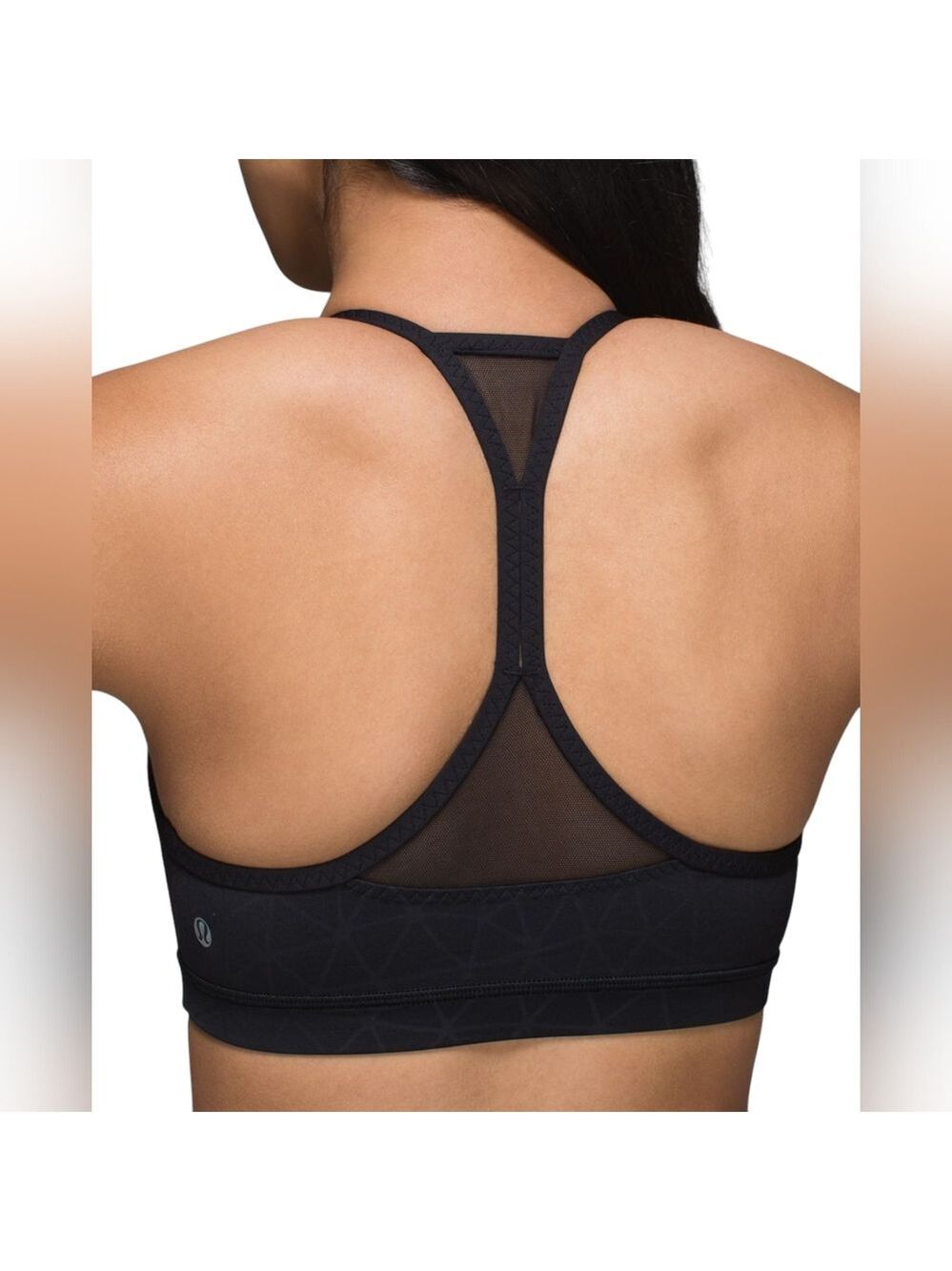 Lululemon Pedal Pace Bra Dream Catcher Embossed Black / Black